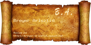 Breyer Arisztid névjegykártya